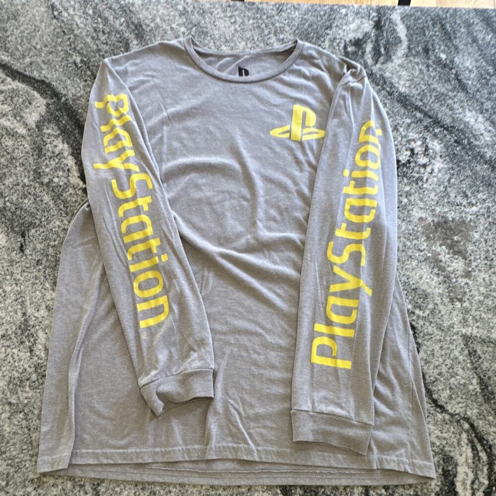 Vintage PlayStation Gray Long Sleeve T-Shirt Licensed Video Game PS1 Retro XL